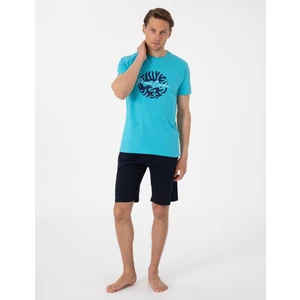 Pierre Cardin Erkek Mavi Kısakol Şortlu Pijama Takımı 50314388-300