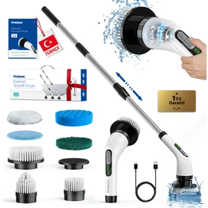 Şarjlı Ve Elektrikli Temizlik Fırçası | 7 Başlık Dahil | Mutfak, Banyo, Halı Ve Diğer Yüzeyler Için
