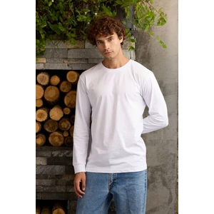 Bisklet O Yaka Erkek Uzun Kollu Tişört Pamuklu Sweatshirt