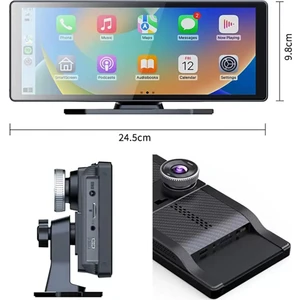 Carplay Android Uyumlu 10.2 Inç Büyük Ekran Tak Çalıştır 4K Ön/arka Çift Kameralı Araç Ekranı