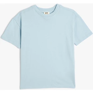 Basic Oversize Tişört Kısa Kollu Bisiklet Yaka Pamuklu