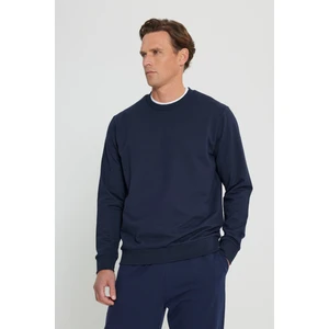 Altınyıldız Classics Erkek Lacivert Standart Fit Normal Kesim 2 İplik Recycle Pamuklu Bisiklet Yaka Sweatshirt