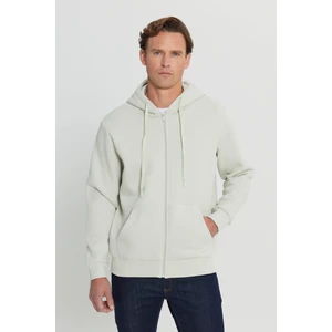 Altınyıldız Classics Erkek Bej Standart Fit Normal Kesim Içi Polarlı 3 Iplik Kapüşonlu Fermuarlı Sweatshirt Ceket