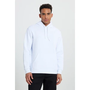 Altınyıldız Classics Erkek Beyaz Standart Fit Normal Kesim Içi Polarlı 3 Iplik Kapüşonlu Pamuklu Sweatshirt