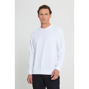 Altınyıldız Classics Erkek Beyaz Standart Fit Normal Kesim Bisiklet Yaka 3 Iplik Pamuklu Sweatshirt