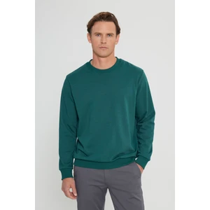 Altınyıldız Classics Erkek Koyu Yeşil Standart Fit Normal Kesim Bisiklet Yaka 3 Iplik Pamuklu Sweatshirt