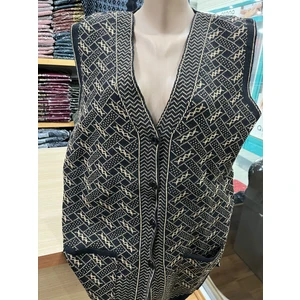 Kadın Triko Düğmeli Cepli Yelek