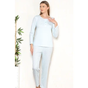 Mevsimlik Uzun Kol Pijama Takım Viskon Alperi 790-27