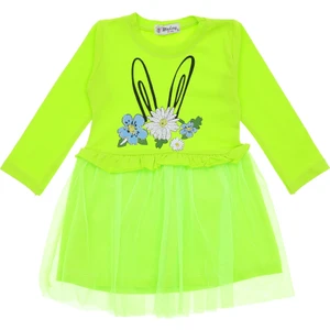 Kız Çocuk Elbise Çiçekli Taşlı