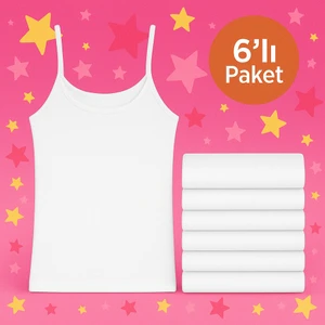 6lı Kız Çocuk Atlet Pamuk Üretim