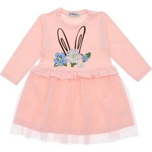 Kız Çocuk Elbise Çiçekli Taşlı