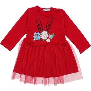 Kız Çocuk Elbise Çiçekli Taşlı