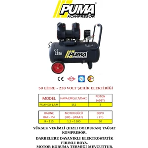 50 Lt Yüksek Verimli Kompresör (Yağsız)