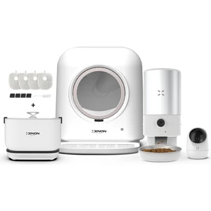 Xenon Smart Akıllı Otomatik Kedi Tuvaleti 5LT Hazneli Çelik Mama Kabı Bataryalı Su Sebili Kamera ve Yedek Filtre 5'li Pet Seti