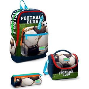 Coral High Kids Lacivert Futbol Desenli 3’lü Okul Çanta Seti SET0123779