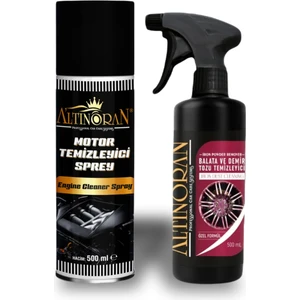 Altın Oran Susuz Motor Temizleme Spreyi 500ML & Demir Tozu Balata Temizleyici 500ML - Kapsamlı Motor ve Jant/boya Bakım Seti