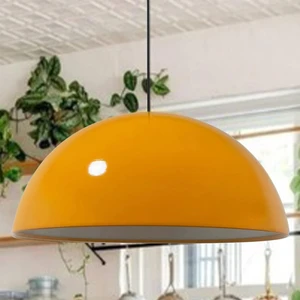 50  cm  Çaplı Bamyum Sarı Tekli Avize Salon Yemek Masası Restoran Sarkıt Lamba Avizeler Modelleri