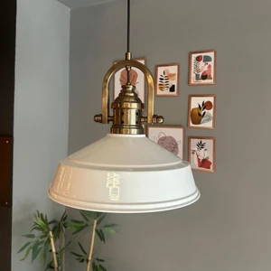 Carmelo Beyaz Tekli Avize Delikli Eskitme Başlık Retro Sarkıt Lamba Restoran Salon Aydınlatma