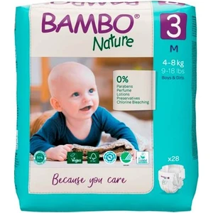 Bambo Nature No:3 Ekolojik Bebek Bezi 4-8 kg 28'li