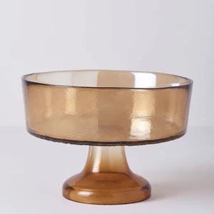 Gleam Cam 21 cm Ayaklı Servis Amber