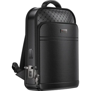 Deri Parmak Izi Okuyucu Kilit Güvenlik Sistemi Özellikli Şarj Protlu Akıllı Sırt Çantası Wb59