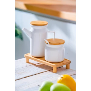 Pamira Bambu Standlı Yağlık & Baharatlık Seti