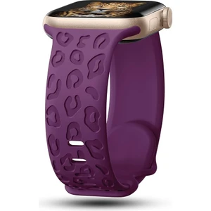 Apple Watch 44/45/46/49mm Kordon Leopar Desen Yumuşak Silikon Kordon 2/3/4/5/6/se/7/8/9/10/11/ultra