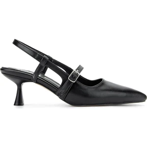 Tamer Tanca Kadın  Deri Siyah Deri Topuklu Ayakkabı 889 903 Bn Ayk Y25 Sıyah Dr