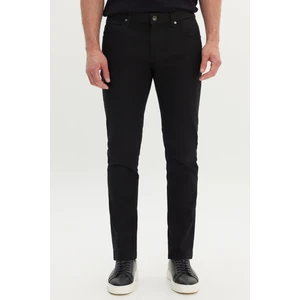 Altınyıldız Classics Erkek Siyah 360 Derece Her Yöne Esneyen Slim Fit Dar Kesim Diyagonal Esnek Desenli Pantolon