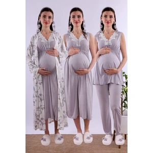 Gri Hamile Lohusa Set BYL280362