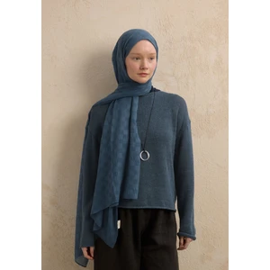 Modal Damalı Şal Indigo