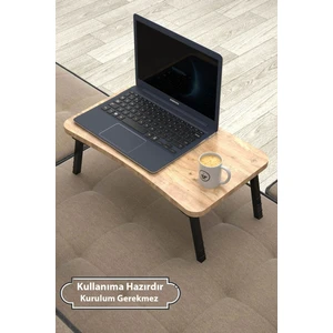 Laptop Sehpası Seyyar Kahvaltı  Masası Katlanır Çalışma Sehpası Atlantik Çam