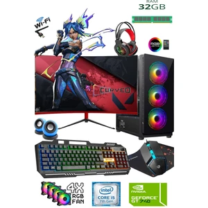 TC735 I5-7400 32GB Ram 512GB SSD GT740 4gb 23.6'' Curved Masaüstü Oyuncu Bilgisayarı