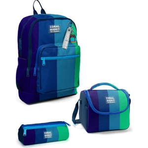 Coral High Kids Renkli Çizgili 3’lü Okul Çanta Seti SET0123781