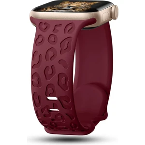 Apple Watch 44/45/46/49mm Kordon Leopar Desen Yumuşak Silikon Kordon 2/3/4/5/6/se/7/8/9/10/11/ultra