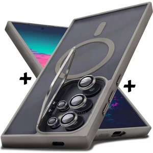 M.tk moveteck Samsung Galaxy S25 Ultra Kılıf Standlı Mat Magsafe Hassas Butonlu Metal Tuşlu Kamera Lens Hediyeli