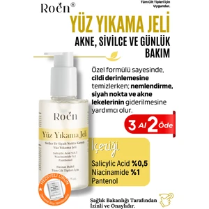 Yüz Yıkama Jeli Sivilce, Siyah Nokta Karşıtı Yüz Yıkama Jeli Salicylic Acid %0,5 Panthenol %1 200ML