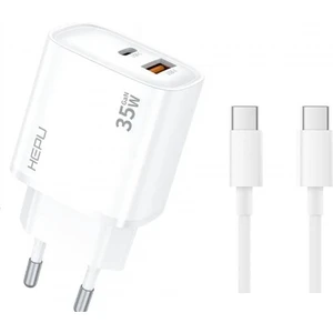 HP-C30 35 Watt Gan Şarj Adaptörü 2-Port Fast Charger Hızlı Şarj Adaptörü Dual-Port Charger