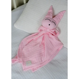 Joyous Mom Kids Pembe Müslin Bebek Uyku Arkadaşı 4 Katlı Tavşan Organik Oyuncak Uyku Arkadaşı Desteksiz Uyku Arkadaşı