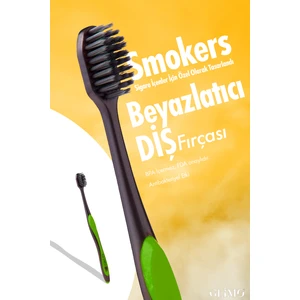 Smokers Beyazlatıcı Diş Fırçası | Sigara & Çay Lekelerine Karşı | Plak & Sararma Önleyici | Yeşil
