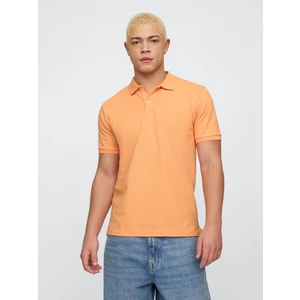 Erkek Turuncu Stretch Pique Polo Yaka T-Shirt