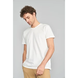 2772 V Yaka Penye Slim Fit Açık Camel T-Shırt