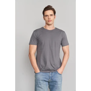 Çetinkaya Mentality 2772B -S Bisiklet Yaka Basic T-Shirt Koyu Gri %100 Pamuk