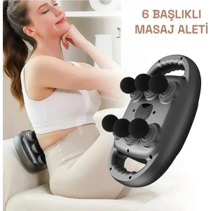 Şarjlı Geliştirilmiş 6 Top Başlıklı Fonksiyonlu Masaj Aleti 2000 Mah Masaj Tabancası
