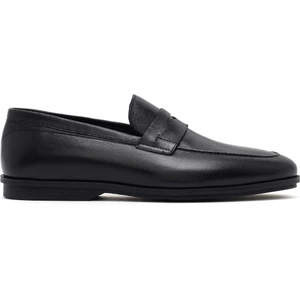 Erkek Siyah Deri Klasik Loafer 25SFD620918