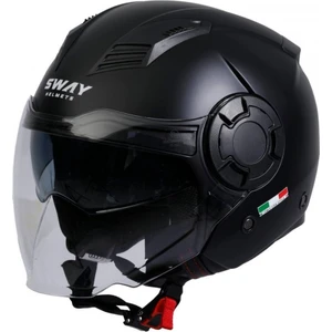 SW766 Yarım Yazlık Kask Solıd Mat Siyah Güneş Vizörlü