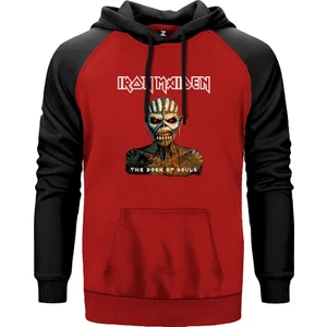 Iron Maiden The Book Of Souls Kırmızı Renk Reglan Kol Kapşonlu Sweatshirt
