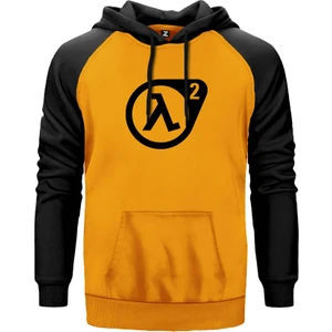 Half Life 2 Logo Sarı Renk Reglan Kol Kapşonlu Sweatshirt