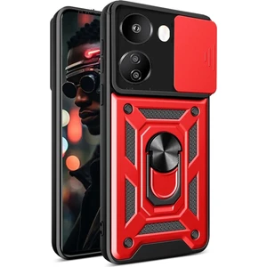 M.tk moveteck Xiaomi Poco X7 Pro Kılıf Kamera Korumalı Sürgülü Dönebilen Yüzüklü Armor Military Tank Kızaklı Kapak
