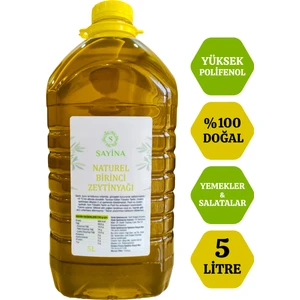Yemekler ve Salatalar İçin Naturel Birinci Zeytinyağı 5 Litre